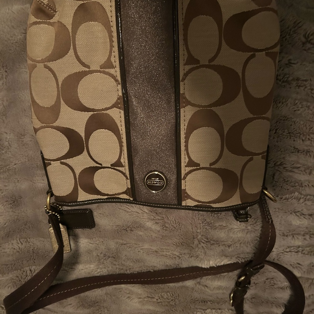 Coach Brown and Tan Shoulder Bag